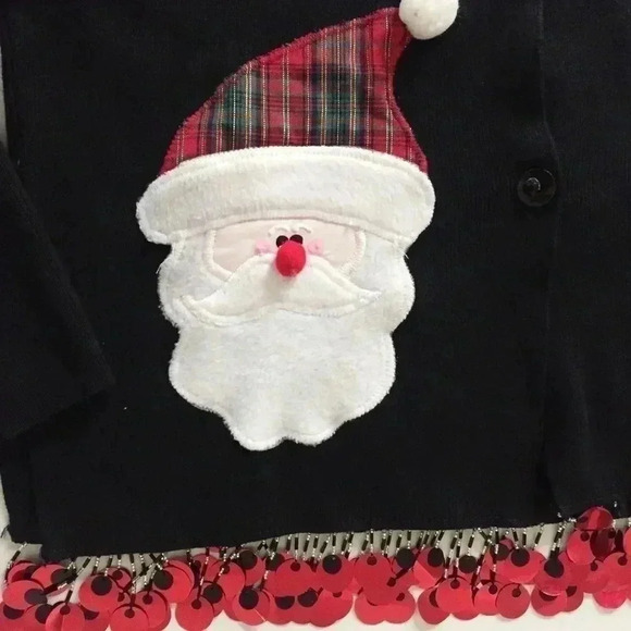 Shane Lee Inc. Ugly Christmas Santa Sequin Sweater - Picture 7 of 8